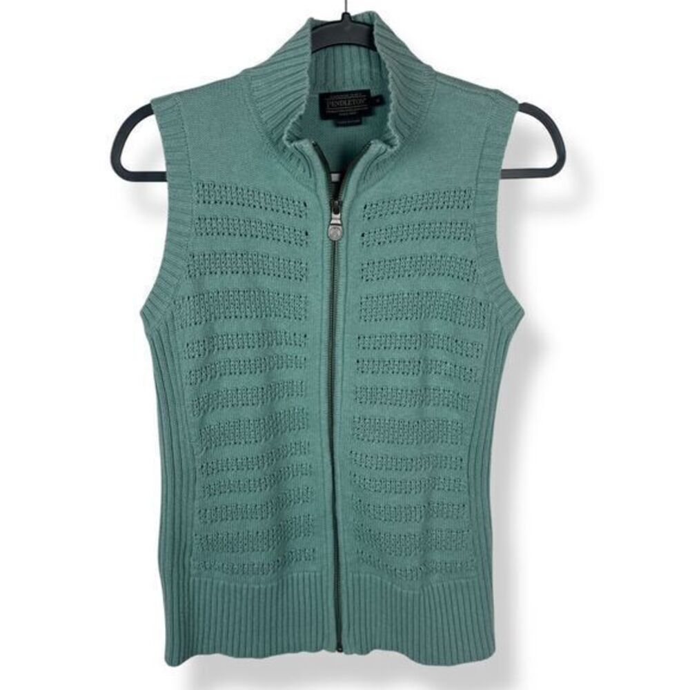 Pendleton Sweater Vest Womens Size Small Sleeveless Cardigan Knit Earthy Top
